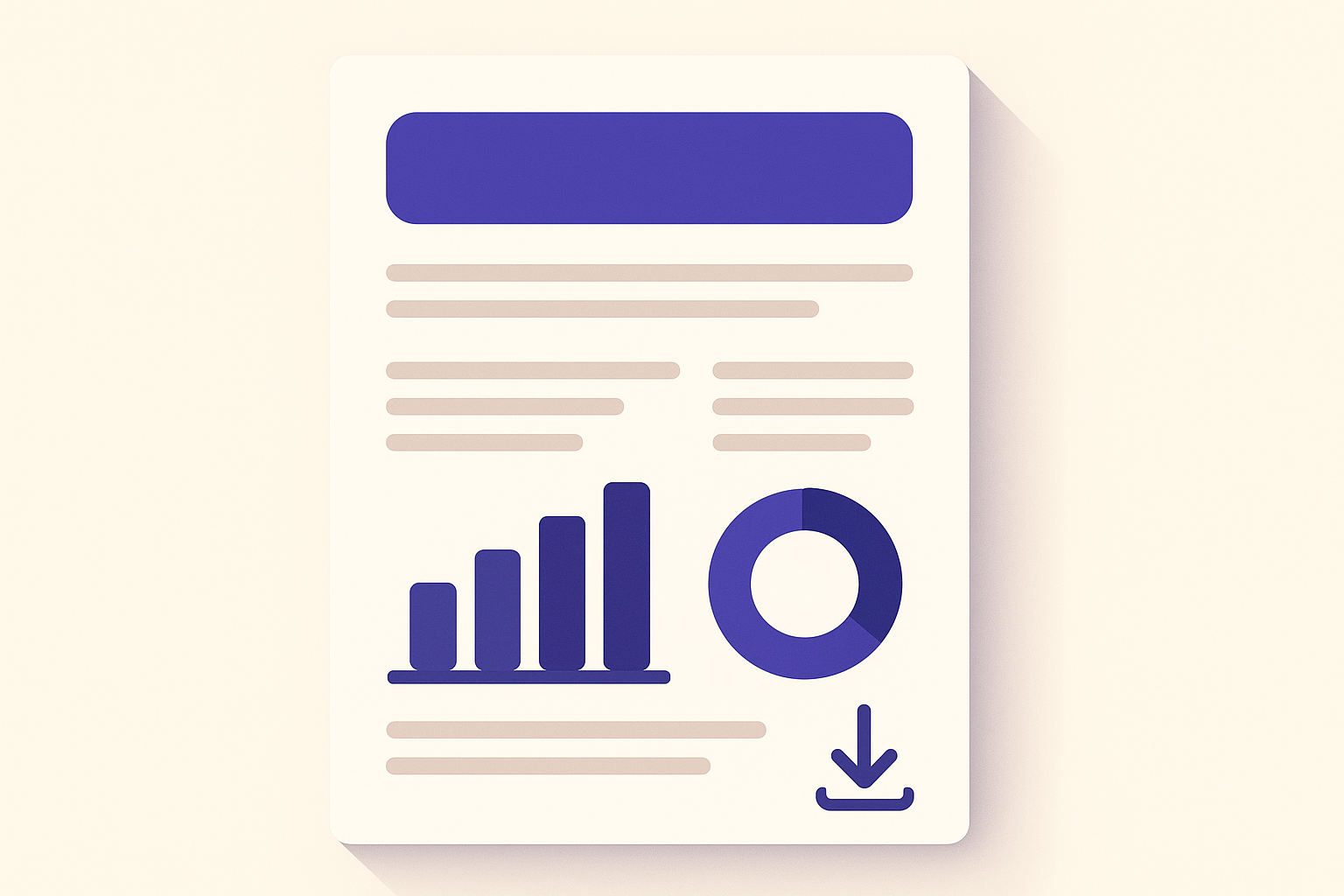 A narrative course insight report with abstract summary sections and charts